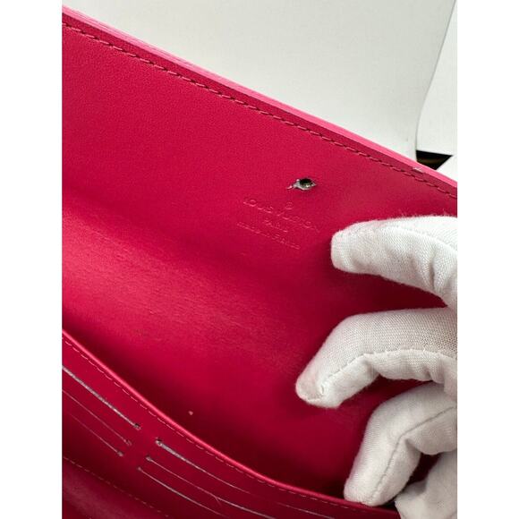 Rare Louis Vuitton Authentic LV Long Wallet Pink Floral Vernis Original Box - Picture 6 of 12